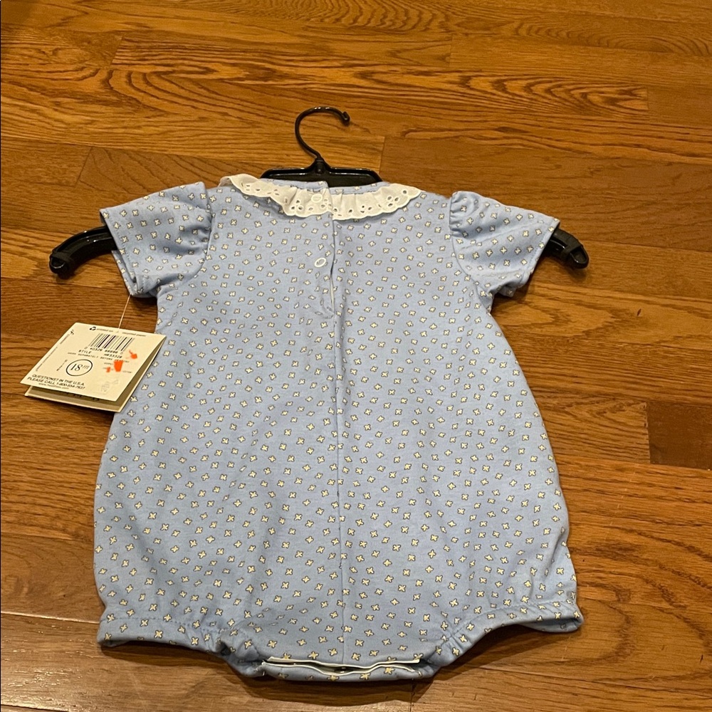 Healthtex Romper with White Lace Collar and Decorative Peeps Accent - Picture 6 of 7